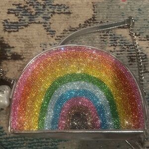 Betsey Johnson Rainbow Sequin Bag - Silver, Pink, Blue, Yellow